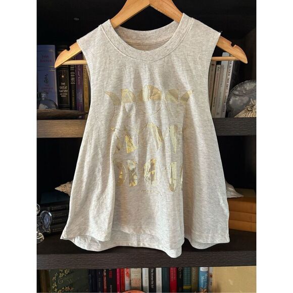 🐿️ NWOT Spiritual Gangster Moon Phase Irina Muscle Tank In Oatmeal & Gold Small - Picture 1 of 4